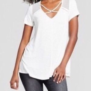 cross-front t-shirt pullover
